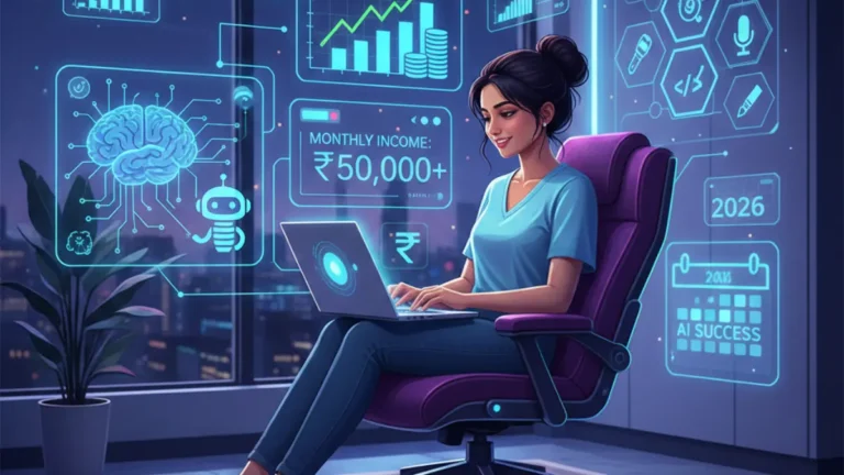 2026 में AI टूल्स से घर बैठे 50 हजार रुपये महीना कमाने के 10 तरीके